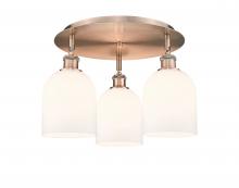 Innovations Lighting 516-3C-AC-G558-6GWH - Bella - 3 Light - 17 inch - Antique Copper - Flush Mount