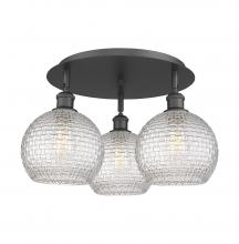 Innovations Lighting 516-3C-BK-G122C-8CL - Athens - 3 Light - 20 inch - Matte Black - Flush Mount