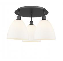  516-3C-BK-GBD-91 - Bristol - 3 Light - 21 inch - Matte Black - Flush Mount