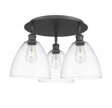  516-3C-BK-GBD-92 - Bristol - 3 Light - 21 inch - Matte Black - Flush Mount