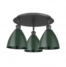 Innovations Lighting 516-3C-BK-MBD-75-GR - Plymouth - 3 Light - 19 inch - Matte Black - Flush Mount