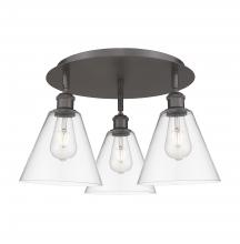 Innovations Lighting 516-3C-OB-GBC-82 - Berkshire - 3 Light - 20 inch - Oil Rubbed Bronze - Flush Mount