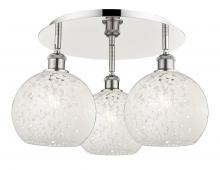 Innovations Lighting 516-3C-PN-G1216-8WM - White Mouchette - 3 Light - 20 inch - Polished Nickel - Flush Mount