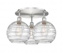 Innovations Lighting 516-3C-SN-G1213-10 - Athens Deco Swirl - 3 Light - 22 inch - Satin Nickel - Flush Mount