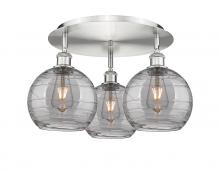 Innovations Lighting 516-3C-SN-G1213-8SM - Athens Deco Swirl - 3 Light - 20 inch - Satin Nickel - Flush Mount