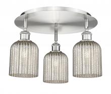  516-3C-SN-G559-5ME - Bridal Veil - 3 Light - 17 inch - Satin Nickel - Flush Mount