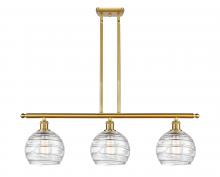 Innovations Lighting 516-3I-SG-G1213-8-LED - Athens Deco Swirl - 3 Light - 36 inch - Satin Gold - Cord hung - Island Light