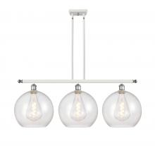  516-3I-WPC-G124-12 - Athens - 3 Light - 38 inch - White Polished Chrome - Stem Hung - Island Light