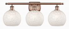 Innovations Lighting 516-3W-AC-G1216-8WM - White Mouchette - 3 Light - 28 inch - Antique Copper - Bath Vanity Light