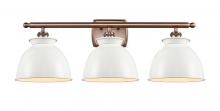 Innovations Lighting 516-3W-AC-M14-W - Adirondack - 3 Light - 28 inch - Antique Copper - Bath Vanity Light