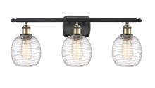 Innovations Lighting 516-3W-BAB-G1013 - Belfast - 3 Light - 26 inch - Black Antique Brass - Bath Vanity Light