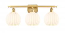 Innovations Lighting 516-3W-SG-G1217-8WV - White Venetian - 3 Light - 28 inch - Satin Gold - Bath Vanity Light