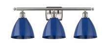 Innovations Lighting 516-3W-SN-MBD-75-BL - Plymouth - 3 Light - 28 inch - Brushed Satin Nickel - Bath Vanity Light