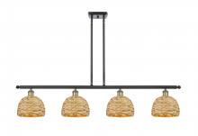 Innovations Lighting 516-4I-BAB-RBD-8-NAT - Woven Rattan - 4 Light - 48 inch - Black Antique Brass - Multi Pendant