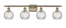 Innovations Lighting 516-4W-AB-G1215-6 - Athens Water Glass - 4 Light - 36 inch - Antique Brass - Bath Vanity Light