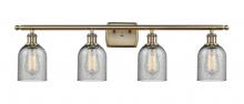  516-4W-AB-G257 - Caledonia - 4 Light - 35 inch - Antique Brass - Bath Vanity Light