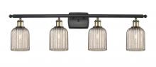  516-4W-BAB-G559-5ME - Bridal Veil - 4 Light - 35 inch - Black Antique Brass - Bath Vanity Light