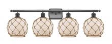  516-4W-OB-G121-8RB - Farmhouse Rope - 4 Light - 38 inch - Oil Rubbed Bronze - Bath Vanity Light