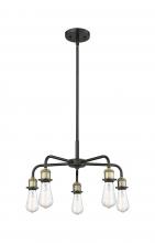 Innovations Lighting 516-5CR-BAB - Ballston - 5 Light - 18 inch - Black Antique Brass - Chandelier