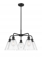 Innovations Lighting 516-5CR-BK-GBC-82 - Berkshire - 5 Light - 26 inch - Matte Black - Chandelier