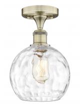  616-1F-AB-G1215-8 - Athens Water Glass - 1 Light - 8 inch - Antique Brass - Semi-Flush Mount