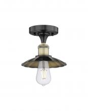 Innovations Lighting 616-1F-BAB-M17-BK - Scallop - 1 Light - 8 inch - Black Antique Brass - Semi-Flush Mount