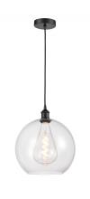 Innovations Lighting 616-1P-BK-G122-12 - Athens - 1 Light - 12 inch - Matte Black - Cord hung - Mini Pendant