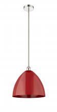 Innovations Lighting 616-1S-PN-MBD-16-RD - Plymouth - 1 Light - 16 inch - Polished Nickel - Cord hung - Mini Pendant