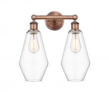 Innovations Lighting 616-2W-AC-G652-7 - Cindyrella - 2 Light - 16 inch - Antique Copper - Bath Vanity Light