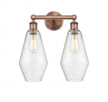 Innovations Lighting 616-2W-AC-G654-7 - Cindyrella - 2 Light - 16 inch - Antique Copper - Bath Vanity Light