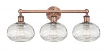 Innovations Lighting 616-3W-AC-G555-8CL - Ithaca - 3 Light - 26 inch - Antique Copper - Bath Vanity Light