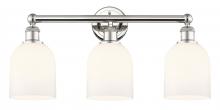 Innovations Lighting 616-3W-PN-G558-6GWH - Bella - 3 Light - 24 inch - Polished Nickel - Bath Vanity Light