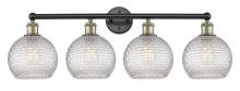  616-4W-BAB-G122C-8CL - Athens - 4 Light - 35 inch - Black Antique Brass - Bath Vanity Light