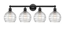 Innovations Lighting 616-4W-BK-G1213-8 - Athens Deco Swirl - 4 Light - 35 inch - Matte Black - Bath Vanity Light