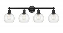 Innovations Lighting 616-4W-BK-G122-6 - Athens - 4 Light - 33 inch - Matte Black - Bath Vanity Light