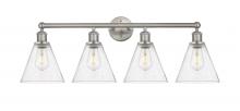 Innovations Lighting 616-4W-SN-GBC-84 - Berkshire - 4 Light - 35 inch - Satin Nickel - Bath Vanity Light