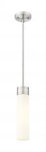  617-1S-SN-G617-11WH - Boreas - 1 Light - 3 inch - Satin Nickel - Stem Hung - Mini Pendant