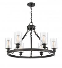 Innovations Lighting 830-BK-G802 - Clymer - 6 Light - 30 inch - Matte Black - Chain Hung - Chandelier