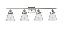  916-4W-SN-G64 - Cone - 4 Light - 36 inch - Brushed Satin Nickel - Bath Vanity Light