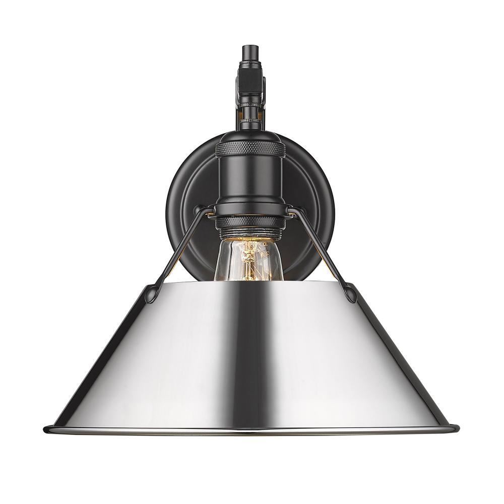 Orwell 1-Light Wall Sconce in Matte Black with Chrome