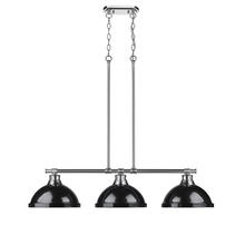 Golden 3602-3LP CH-BK - 3 Light Linear Pendant