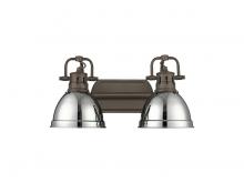 Golden 3602-BA2 RBZ-CH - Duncan 2-Light Bath Vanity in Rubbed Bronze with Chrome