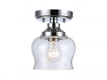 Golden 3610-SF CH-CLR - Daphne 1-Light Semi-Flush in Chrome with Clear Glass