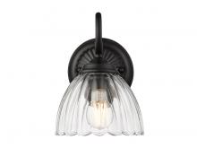 Golden 6952-1W BLK-CLR - Audra 1-Light Wall Sconce in Matte Black with Clear Glass