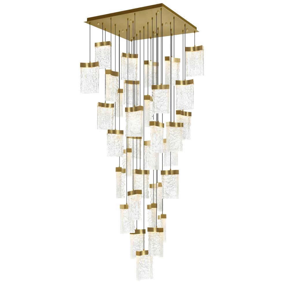 Lava Integrated LED Brass Chandelier