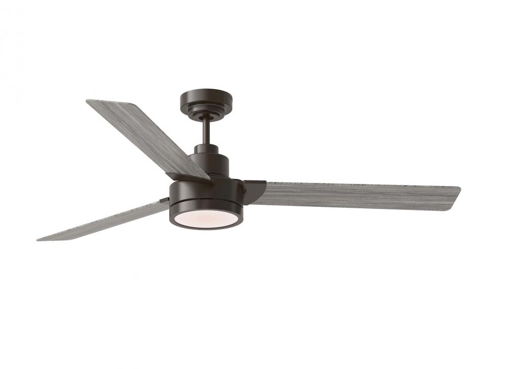 Jovie 58" Dimmable Indoor/Outdoor Integrated LED Aged Pewter Ceiling Fan with Light Kit, wall ct