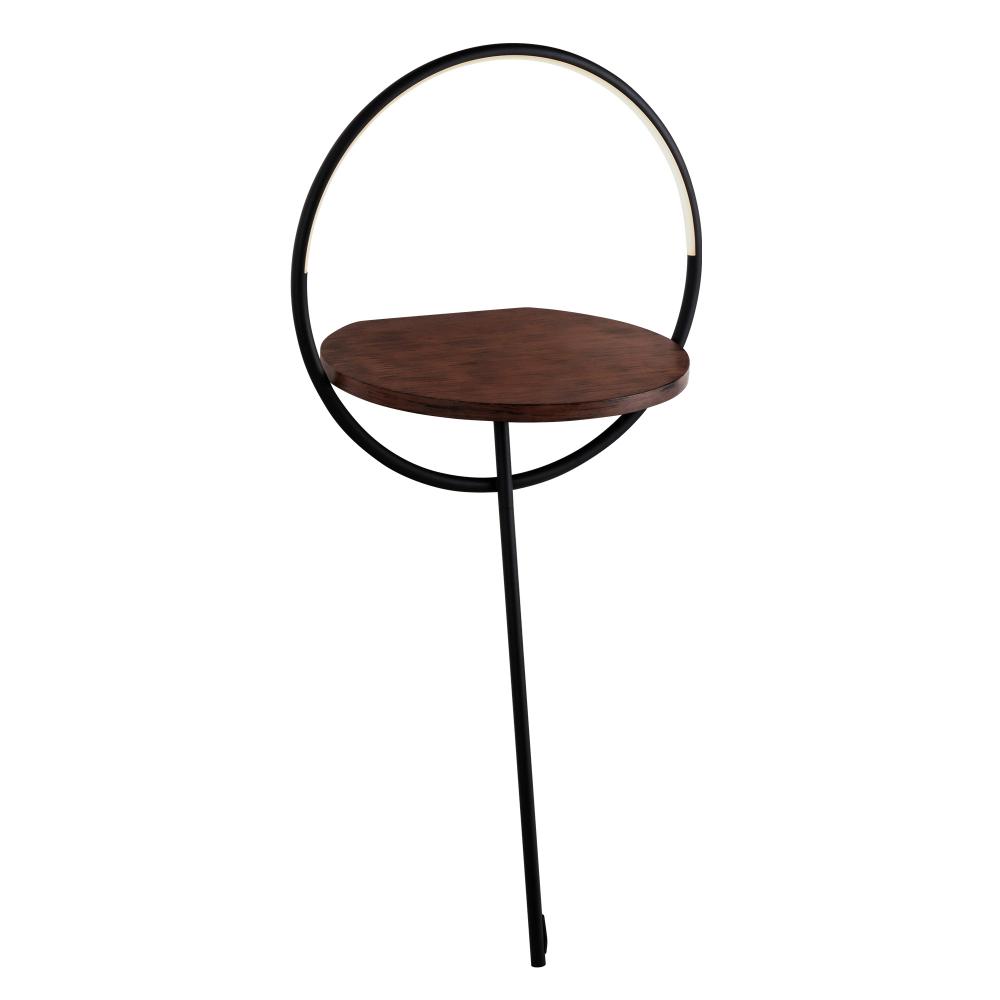 Maya 18-in Black/Walnut LED Floor Lamp