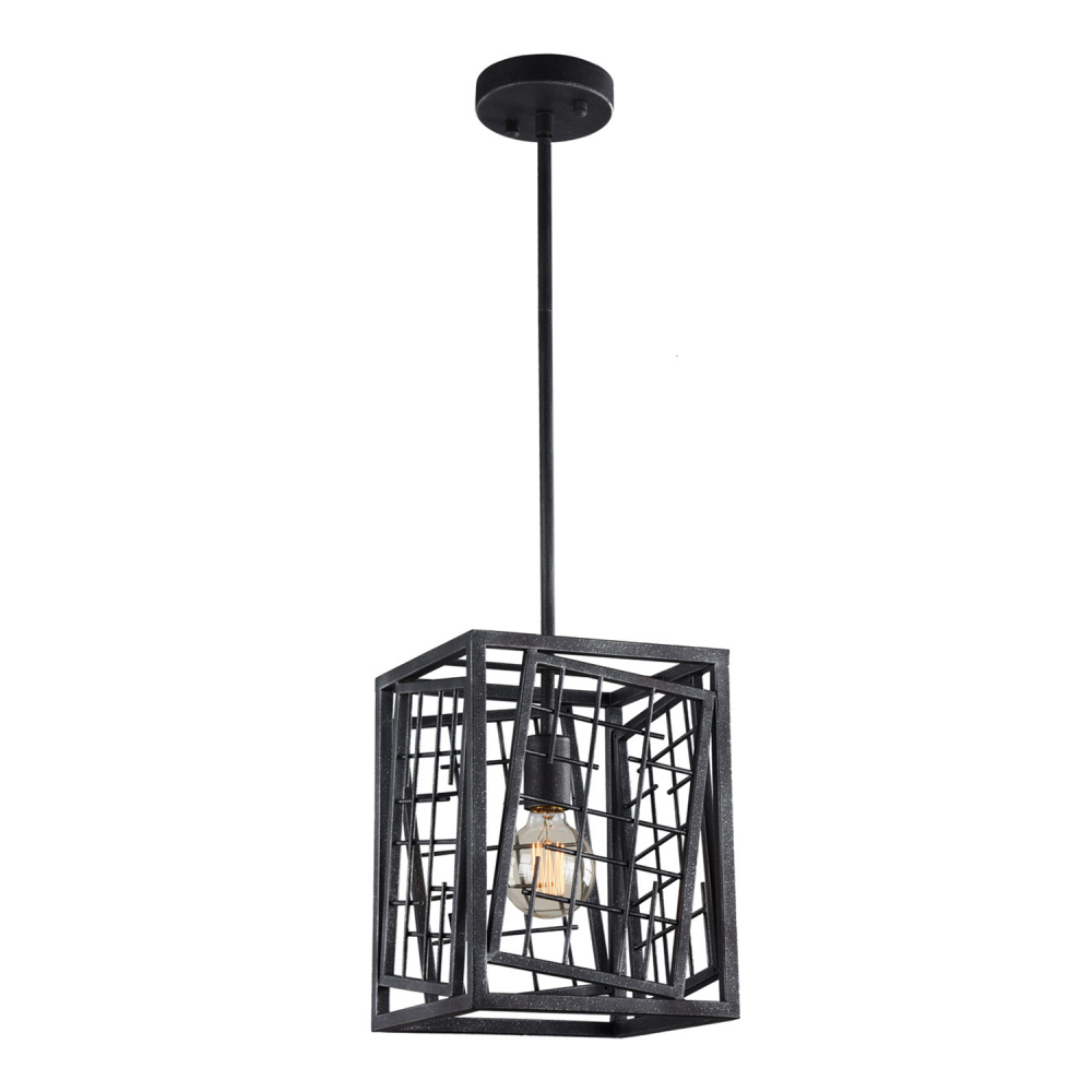 Single Light 9" Square Cage Mini Pendant