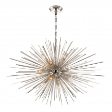 ZEEV Lighting CD10157-12-PN - 12-Light 35" Unique Polished Nickel Square Stem Sputnik