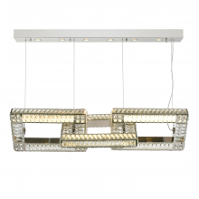 ZEEV Lighting CD10323-6-PN - 6-Light 52" Rectangular Chain Linked Linear Polished Nickel Chandelier